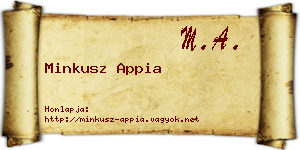 Minkusz Appia névjegykártya